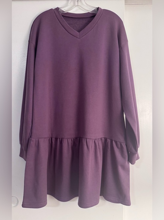Amazon Dresses & Skirts - NWOT Amazon Purple Long Sleeve Ruffled Hem Dress